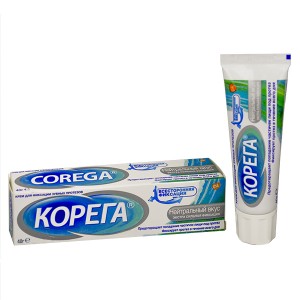 Корега® Нейтральный вкус крем для фиксации зубных протезов, 40 г